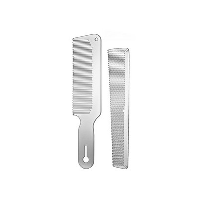 Ανδρικό χτένισμα από ανοξείδωτο ατσάλι Μεταλλικό κομμωτήριο χτένα κοπής Λεπτή επίπεδη κορυφή κουρευτική πάνω από χτένα Εργαλεία κουρέματος για κομμωτήριο