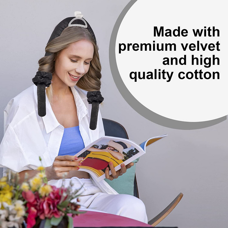 Heatless Curling Rodi peapael No Heat Curl pael juukseklambrite ja Scrunchie Sleeping Lazy lokirulli siidiribaga juukserullidega