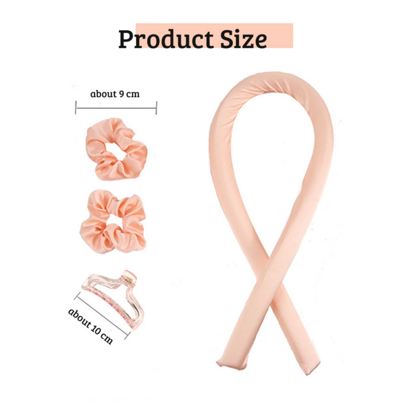 Heatless Curling Rodi peapael No Heat Curl pael juukseklambrite ja Scrunchie Sleeping Lazy lokirulli siidiribaga juukserullidega