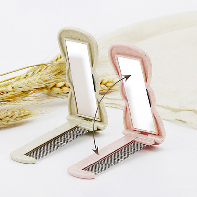 Perie de păr pliabilă Pieptene pliabil portabil Piepteni antistatici Perie de păr de călătorie Paie de grâu Instrument de coafură pliabil pentru coafură 1 buc