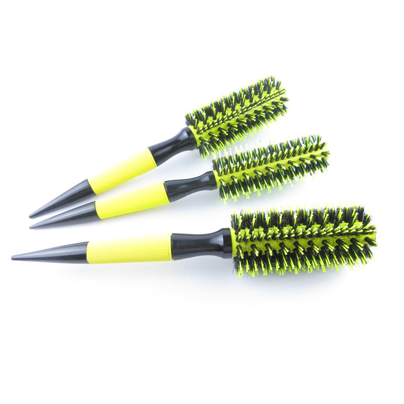 1/6 ΤΕΜ. Ξύλινη στρογγυλή βούρτσα μαλλιών με τρίχες αγριόχοιρου Mix Nylon Styling Tools Ceramics Ion Hair Brush Professional 40