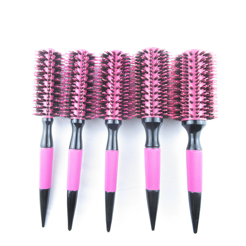 1/6 ΤΕΜ. Ξύλινη στρογγυλή βούρτσα μαλλιών με τρίχες αγριόχοιρου Mix Nylon Styling Tools Ceramics Ion Hair Brush Professional 40