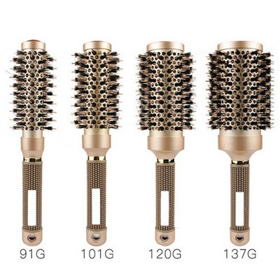 1 ΤΕΜ. Χρυσή στρογγυλή χτένα μαλλιών Βούρτσες για μπούκλες κομμωτικής χτένα Κεραμικό σιδερένιο χτένα Επαγγελματικά εργαλεία styling κομμωτηρίου 2#