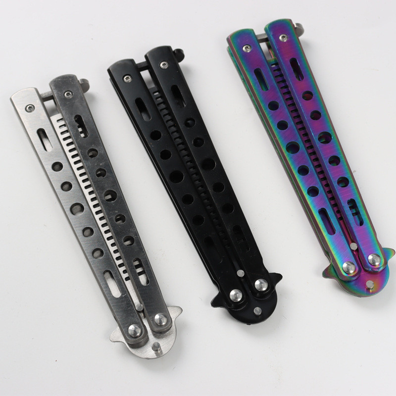 Πτυσσόμενη χτένα από ανοξείδωτο ατσάλι Εξάσκηση μαχαίρι πεταλούδας χτένα γένια μουστάκι Βούρτσα κομμωτηρίου Εργαλείο styling κομμωτηρίου