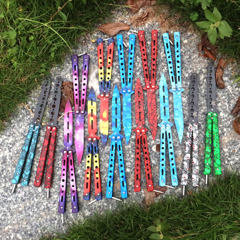 Πτυσσόμενη χτένα από ανοξείδωτο ατσάλι Εξάσκηση μαχαίρι πεταλούδας χτένα γένια μουστάκι Βούρτσα κομμωτηρίου Εργαλείο styling κομμωτηρίου