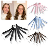 Nekarstoši matu ruļļi Ruļļi Lazy Curling Rod Galvas saite Cirtas Stienis Zīda lente Miega mīksta viļņu veidotāja Bez karstuma matu aksesuāri