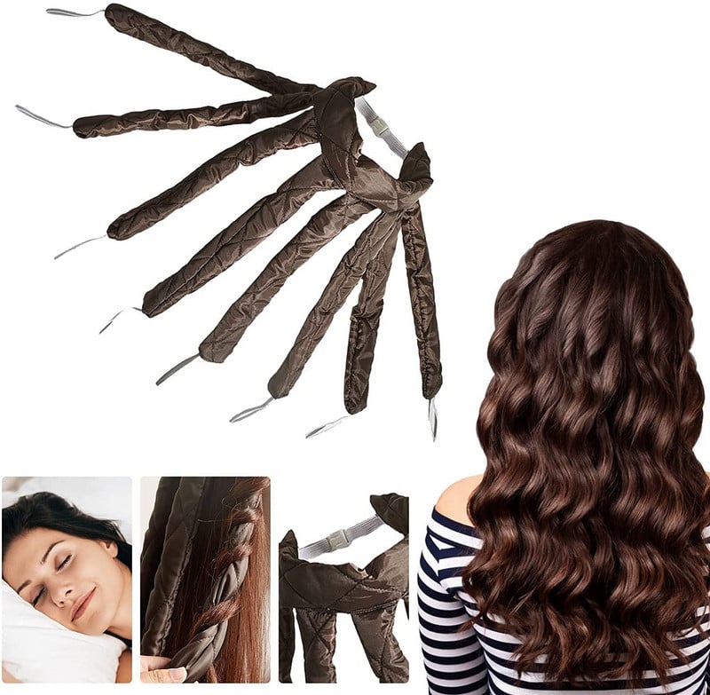 Nekarstoši matu ruļļi Ruļļi Lazy Curling Rod Galvas saite Cirtas Stienis Zīda lente Miega mīksta viļņu veidotāja Bez karstuma matu aksesuāri