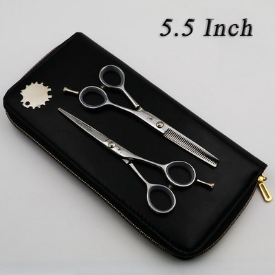 Σετ επαγγελματικών ψαλιδιών κομμωτηρίου 5,5/6 ιντσών Ψαλίδι κομμωτικής κοπής + αραίωσης υψηλής ποιότητας Προσωπικότητα σε ασπρόμαυρα στυλ