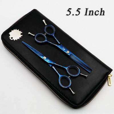 Σετ επαγγελματικών ψαλιδιών κομμωτηρίου 5,5/6 ιντσών Ψαλίδι κομμωτικής κοπής + αραίωσης υψηλής ποιότητας Προσωπικότητα σε ασπρόμαυρα στυλ