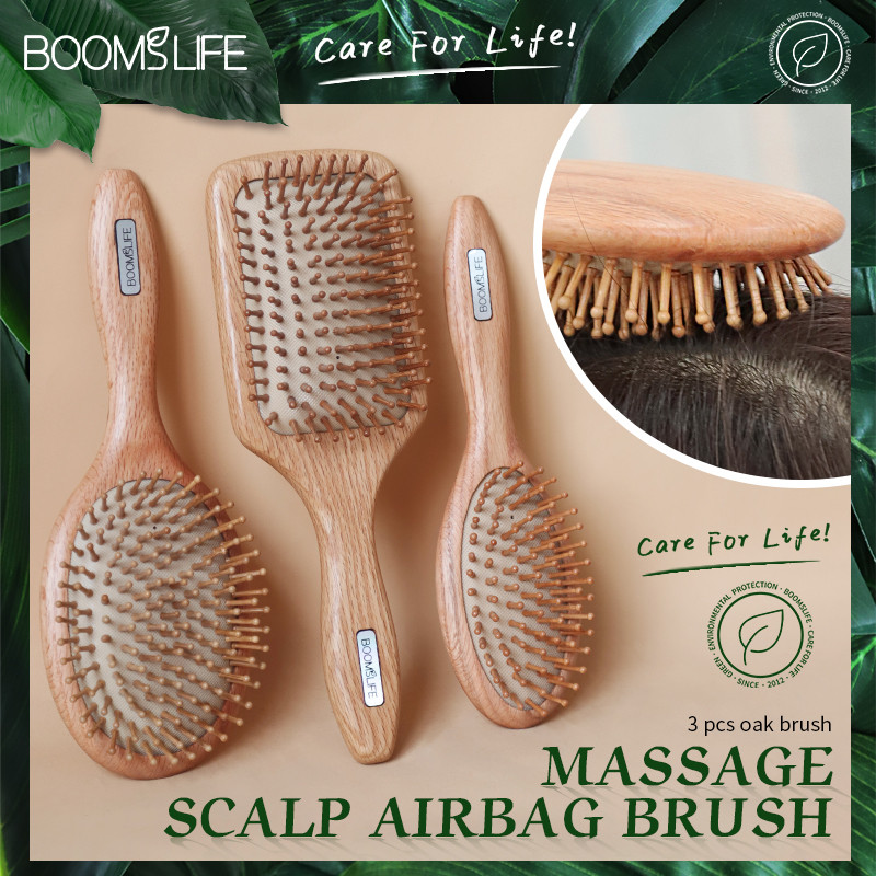 Brosse Massage Cuir Chevelu fa hajkefe női széles fogú hajfésűk fejbőr masszázs hajkefe fa fésű fodrász kiegészítők