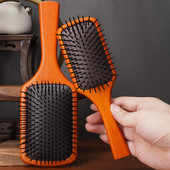 Ξύλινη βούρτσα μαλλιών Comb Paddle Cushion Βούρτσα μασάζ για την τριχόπτωση Βούρτσα μαλλιών Wet Dry Curling Περιποίηση μαλλιών τριχωτού της κεφαλής για μακριά πυκνά μαλλιά γυναίκες
