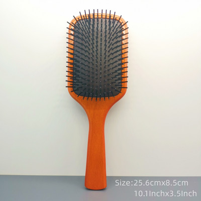 Ξύλινη βούρτσα μαλλιών Comb Paddle Cushion Βούρτσα μασάζ για την τριχόπτωση Βούρτσα μαλλιών Wet Dry Curling Περιποίηση μαλλιών τριχωτού της κεφαλής για μακριά πυκνά μαλλιά γυναίκες