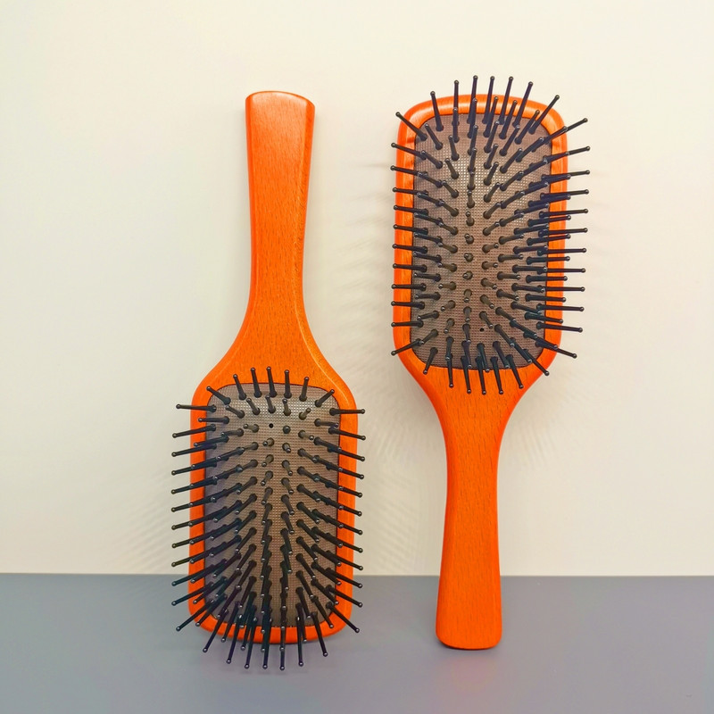 Ξύλινη βούρτσα μαλλιών Comb Paddle Cushion Βούρτσα μασάζ για την τριχόπτωση Βούρτσα μαλλιών Wet Dry Curling Περιποίηση μαλλιών τριχωτού της κεφαλής για μακριά πυκνά μαλλιά γυναίκες
