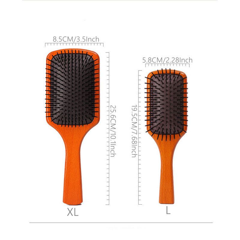 Ξύλινη βούρτσα μαλλιών Comb Paddle Cushion Βούρτσα μασάζ για την τριχόπτωση Βούρτσα μαλλιών Wet Dry Curling Περιποίηση μαλλιών τριχωτού της κεφαλής για μακριά πυκνά μαλλιά γυναίκες