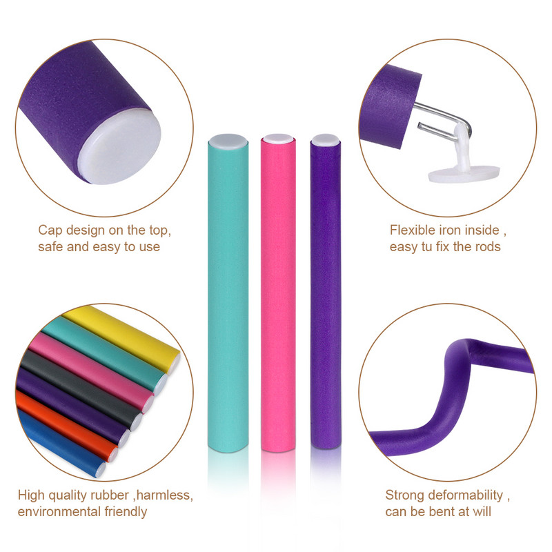 42GAB Nekarsējami matu ruļļi Lokšķēres Galvas lentes Slinki Matu Ruļļi Bez Karstuma Matu Ruļļi Sievietēm Skaistuma locīšanas matu instrumenti