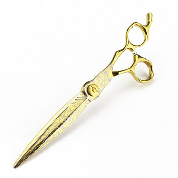 Професионални 7\'\' Gold Damascus Висококачествена ножица ножици за подстригване изтъняване бръснарски инструменти ножици за подстригване Фризьорски ножици