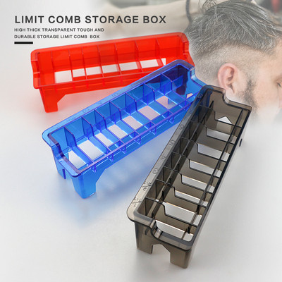 „Barber Clipper Limit Comb Storage Box“ 8 apkabos universalios ribos šukų kreiptuvas stovo laikiklis Organizatoriaus dėklas salonas kirpyklų įrankiai