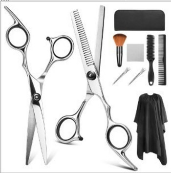 9PCS Професионални фризьорски ножици, фризьорски салон за рязане, гребен за коса, гребен за фризьорски салон, комплект