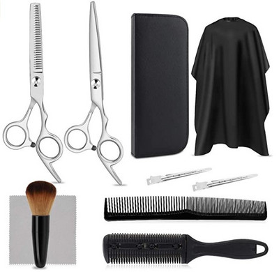 9PCS Professional Hairdressing Scissors Barber Cutting Hair Salon Thinning Hair Cutter Comb for Hairdressers Set Kit