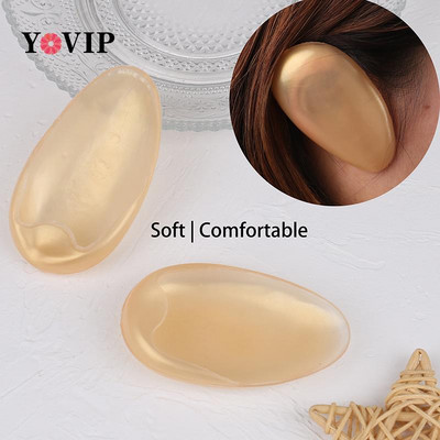 1 Pair Gold Plastic Ear Cover Salon Hairdressing Hair Dyeing Coloring Bathing Ear Cover Protector Waterproof Earmuffs