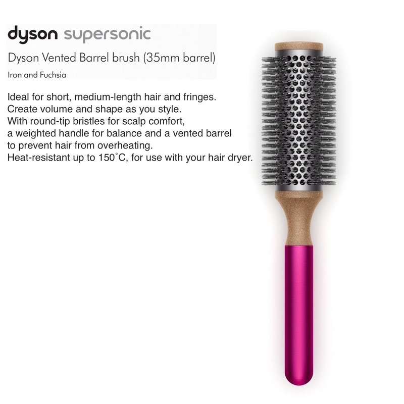 Ventiliuojamų statinių šukų šepečio priedai, skirti Dyson geležies ir fuksijos 35 mm statinei su apvaliais šereliais