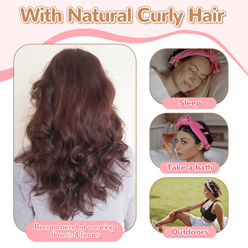 Lazy Hair Curler Heatless kērlinga stieņa galvas saite Wave Formers Sleeping Soft Curl Bar Bez karstuma cirtas gari īsi matu veidošanas rīki