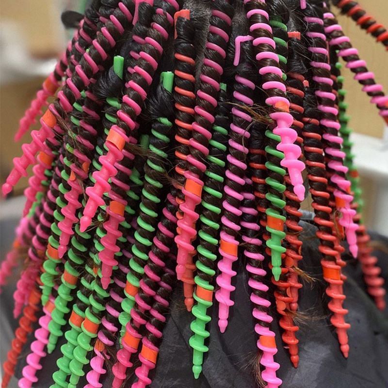 20 gab. Plastmasas ilgviļņu stieņa vilnas kērlinga frizieru salons Kērlinga gludeklis ilgviļņu lokotājs matu sakņu lokošanai (satur 1 dāvanu)