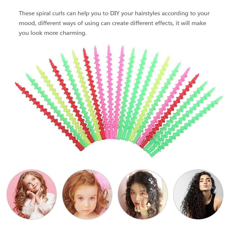 20 gab. Plastmasas ilgviļņu stieņa vilnas kērlinga frizieru salons Kērlinga gludeklis ilgviļņu lokotājs matu sakņu lokošanai (satur 1 dāvanu)