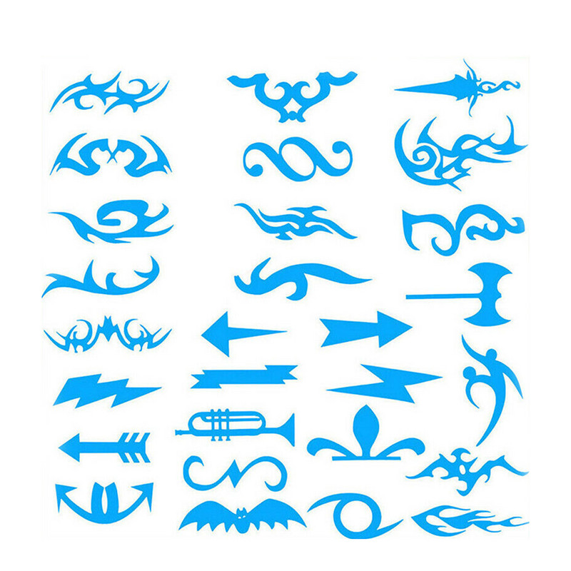 Novi 28kom/pakiranje Hair Tattoo Šablon Kalup Šablona Trimer Brijač Frizerski salon za šišanje