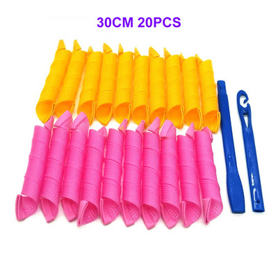 Magic Hair Roller 30/45/55/65CM Mīksts DIY spirālveida matu ruļlis Nekarstošas cirtas gariem matiem veidošanas rīku komplekts Kērlinga stieņi ar āķi