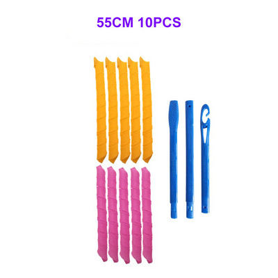 Magic Hair Roller 30/45/55/65CM Mīksts DIY spirālveida matu ruļlis Nekarstošas cirtas gariem matiem veidošanas rīku komplekts Kērlinga stieņi ar āķi