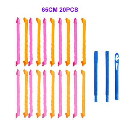 Magic Hair Roller 30/45/55/65CM Mīksts DIY spirālveida matu ruļlis Nekarstošas cirtas gariem matiem veidošanas rīku komplekts Kērlinga stieņi ar āķi