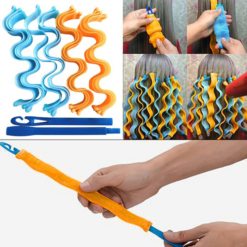 Čarobni valjak za kosu 30/45/55/65 CM Mekani DIY spiralni uvijač za kosu Kovrče bez zagrijavanja za dugu kosu, komplet alata za uvijanje kose s kukom