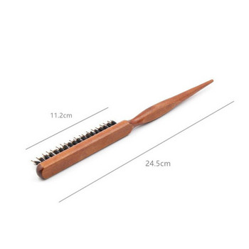Επαγγελματικές βούρτσες μαλλιών Teasing κομμωτηρίου Boar Bristle Wood Slim Line Comb Hairbrush Extension Εργαλεία styling κομμωτηρίου DIY