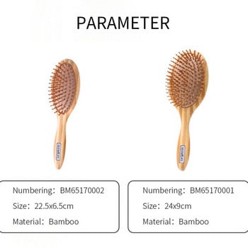 Bamboo Hair Brush Women Professional HairBrush Wood Wide Tooth Comb Detangling Head Scalp Massage Brush Brosse Cheveux Femme