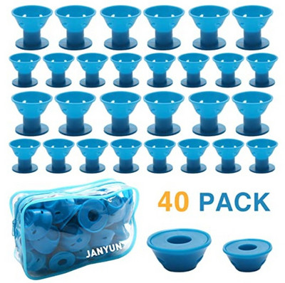 10/20/40 gab Silikona matu ruļļi bez siltuma bez klipšu mīkstas gumijas ruļļi DIY savīti matu veidošanas rīki Magic matu kopšanas komplekts