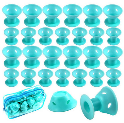 10/20/40 gab Silikona matu ruļļi bez siltuma bez klipšu mīkstas gumijas ruļļi DIY savīti matu veidošanas rīki Magic matu kopšanas komplekts