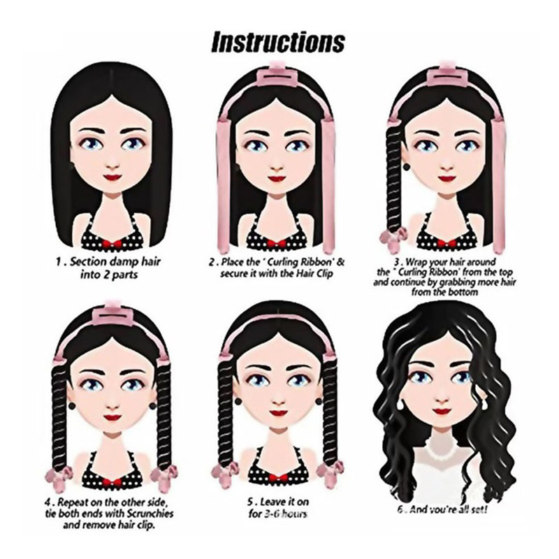 Velvet Heatless kērlinga stieņa galvas saite Lazy lokotāju komplekts matu spirālveida bumbieru ziedu dzelzs matu aksesuāri Flexi stieņi matu ruļļu rīki