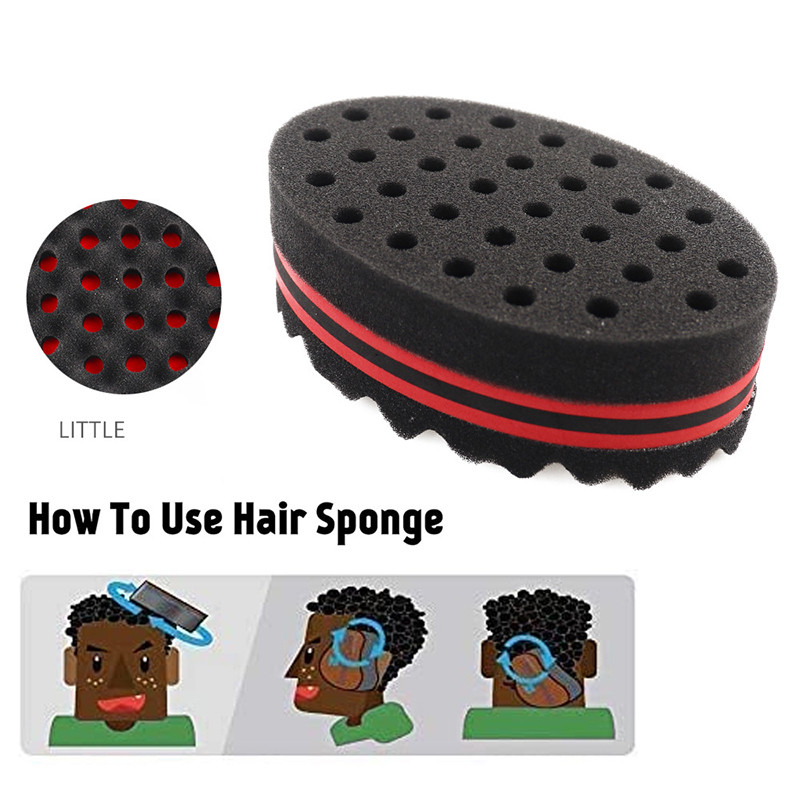 „African Magic Barber Sponge“ plaukų šepetys juodiems vyrams „Twist Sponge“ dvipusis „Magic Hair Curl Weave Dreads Sponge“ šepetys