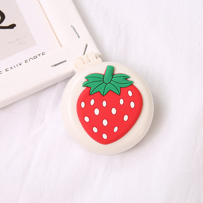 1db Kawaii sminktükör aranyos párnafésű kartondobozos lány mini összecsukható szilikon egyoldalas hordozható kerek tükör fésűvel