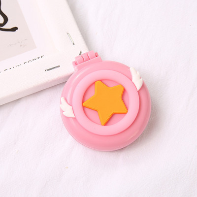 1db Kawaii sminktükör aranyos párnafésű kartondobozos lány mini összecsukható szilikon egyoldalas hordozható kerek tükör fésűvel
