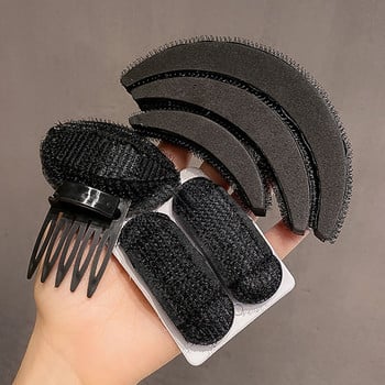 Пухкави подложки за коса за многократна употреба Гъба Основа за коса Инструмент за вмъкване Пуф за коса Magic Clip Hair Donut Bun Maker Root Pad Комплект щипки за коса