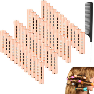 Šipke za trajnu kosu od 48 komada Kratke šipke s hladnim valovima Plastične šipke za trajnu Valjci za uvijanje kose Uvijači s čeličnim češljem