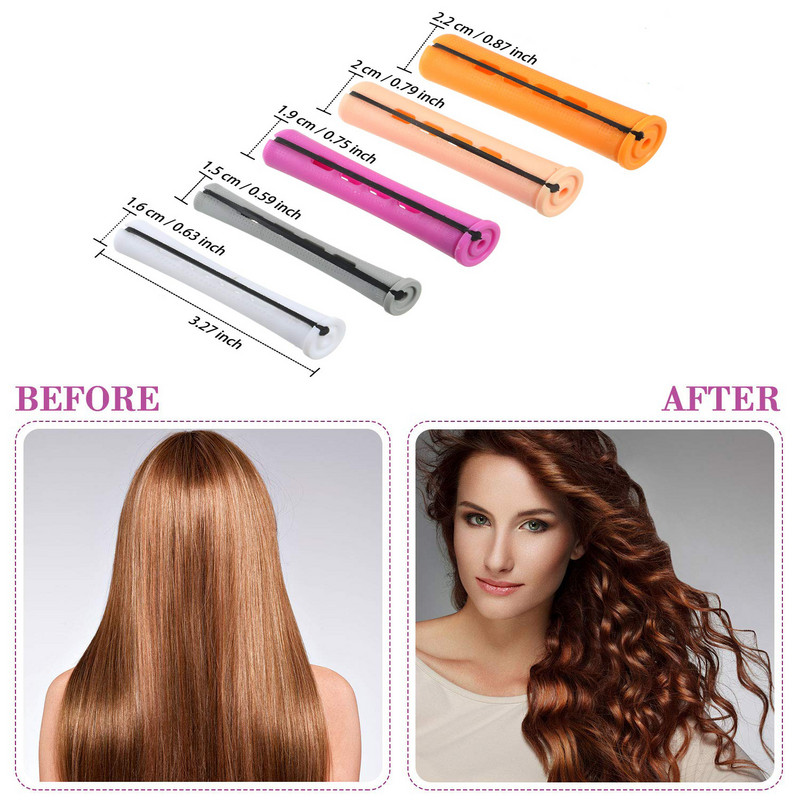 Šipke za trajnu kosu od 48 komada Kratke šipke s hladnim valovima Plastične šipke za trajnu Valjci za uvijanje kose Uvijači s čeličnim češljem
