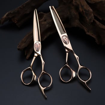 Japan 440c Professional Hairdressing Scissors 6 ιντσών Barber Sharp Scissor Hair Stylist Αφιερωμένα σετ ψαλιδιών μαλλιών Ροζ χρυσό