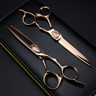 Japán 440c professzionális fodrász olló 6 hüvelykes borbély éles ollós hajformázó, dedikált hajolló szettek Rose Gold