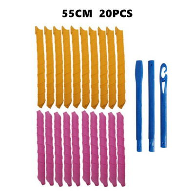 Magic Hair Curler Heatless DIY Matu Ruļļi Ruļļi Frizūra Rullītis Spirālveida Rullītis Viļņu veidotāji Matu veidošanas rīki 30/45/55/65cm