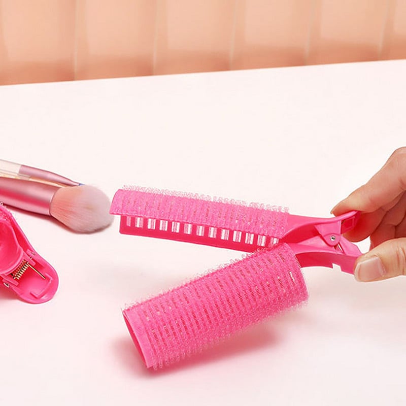 1/2 gab. Rozā matu ruļļu komplekts gulēšanai pa nakti atkārtoti lietojams matu saknes pūkains saspraude Sieviešu meiteņu pārnēsājami veidošanas rīki