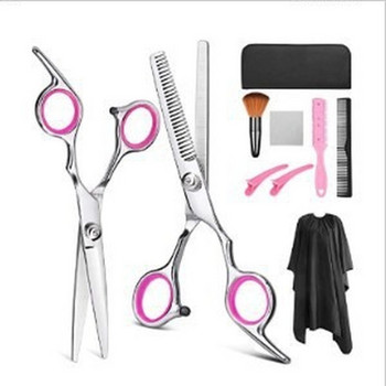 9PCS Professional Hairdressing Scissors Barber Cutting Hair Salon Thinning Hair Cutter Comb for Hairdressers Set Kit