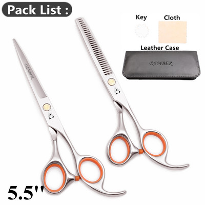 5.5 6.0 Profesionalios kirpyklos žirklės plaukams retinimo kirpėjų žirklių rinkinys plaukų kirpimo žirklės Japan Steel 440C Scissor 1008#